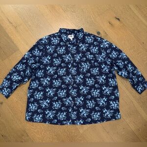 HB Men's Navy Blue Floral Button-Down Shirt